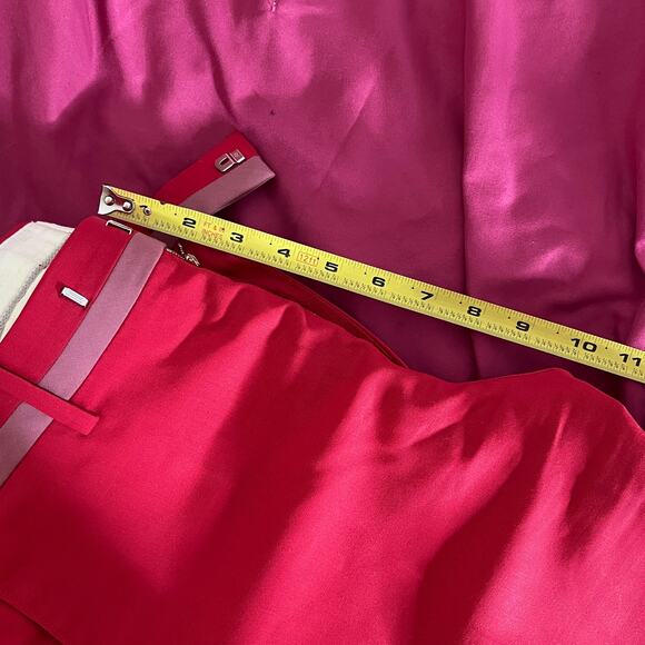 Paul Smith Women's Red Straight Slim Leg Trouser Pants Pink Trim Size 32 - Picture 5 of 8